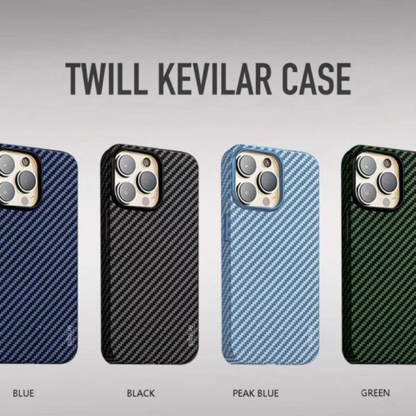 iPhone 14 Series Cover - Real Aramid Kevilar Case with Ultra Thin Carbon Fiber
