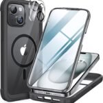 iPhone 15 Plus 360° Protection Case [BLACK] : Front Screen + Back Cover + Camera Protector