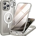 iPhone 15 Pro 360° Protection Case [GREY] : Front Screen + Back Cover + Camera Protector