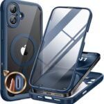 iPhone 16 360° Protection Case [BLUE] : Front Screen + Back Cover + Camera Protector