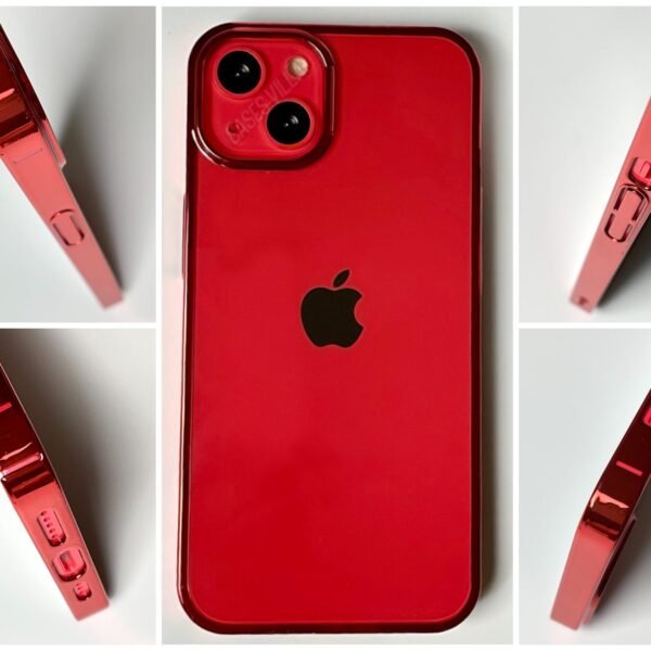 iPhone 14 Plus Cover - Glass Case with Electroplated Chrome Finish Edges